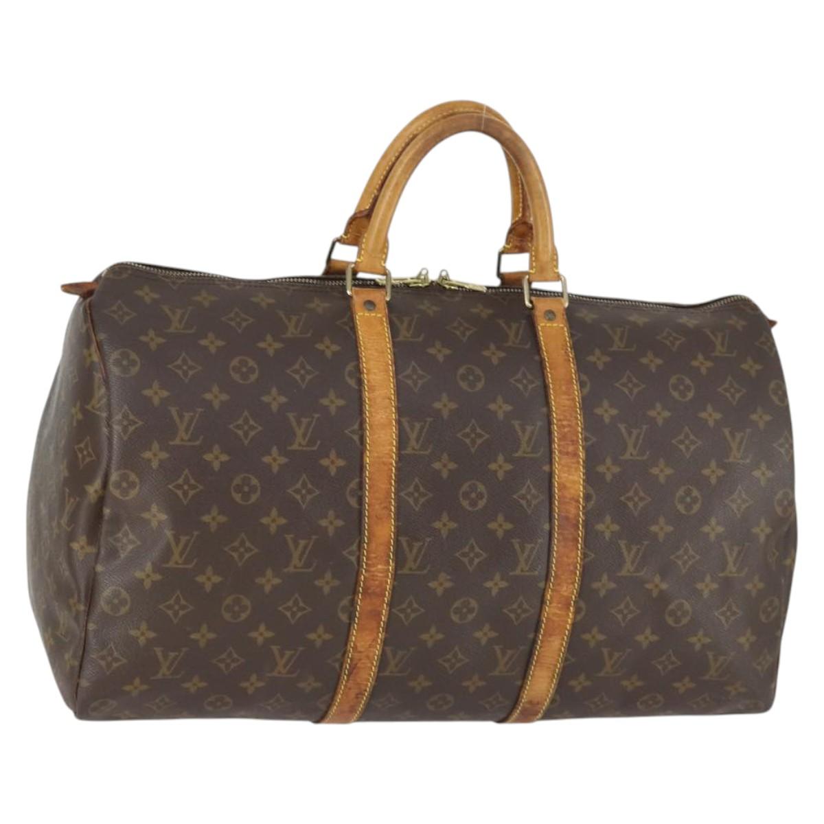 LOUIS VUITTON Monogram Keepall 50 Boston Bag M41426 LV Auth 168137