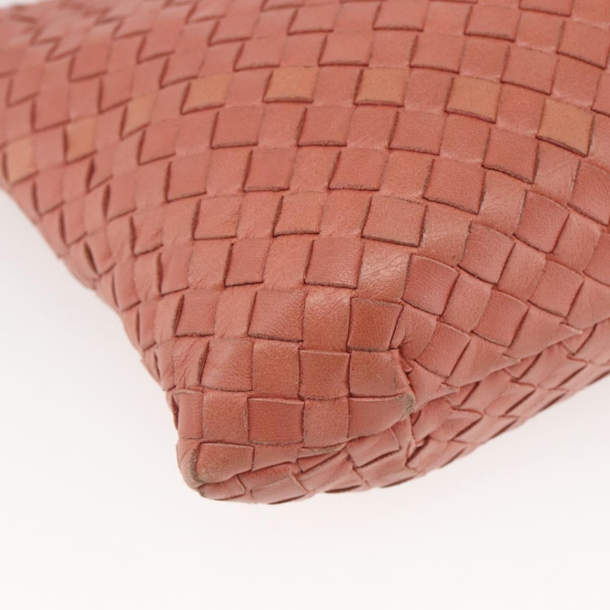BOTTEGA VENETA INTRECCIATO Hand Bag Leather Pink Gold Auth 168147V