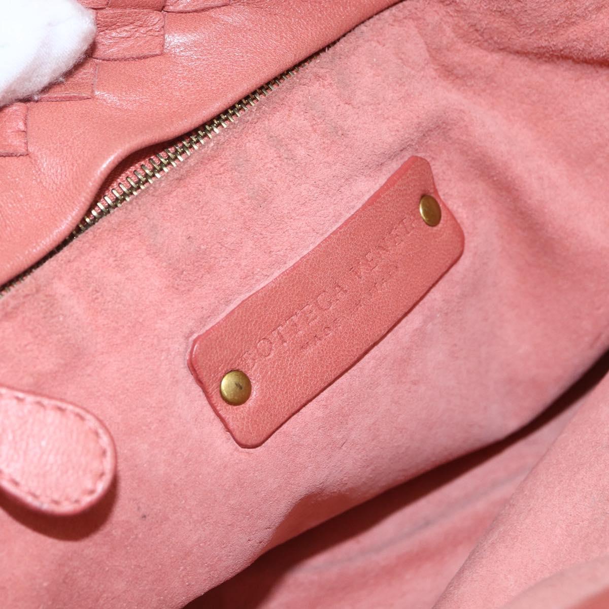 BOTTEGA VENETA INTRECCIATO Hand Bag Leather Pink Gold Auth 168147V