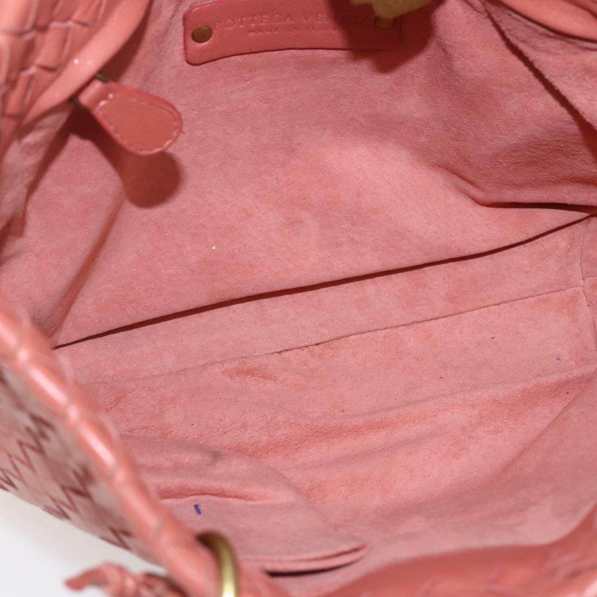 BOTTEGA VENETA INTRECCIATO Hand Bag Leather Pink Gold Auth 168147V