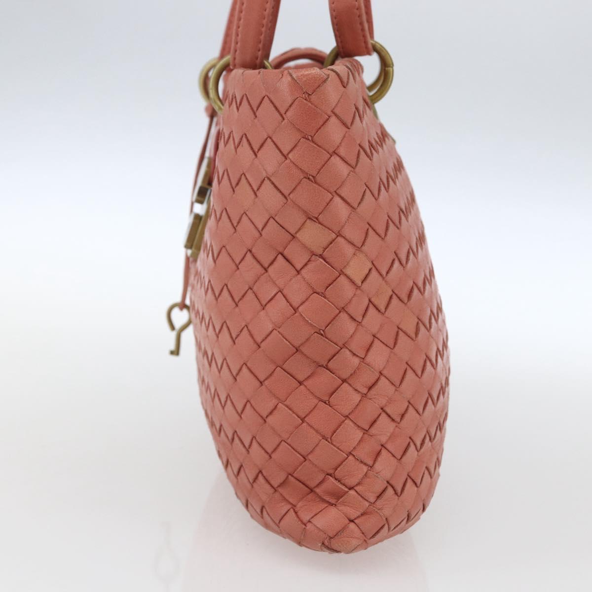 BOTTEGA VENETA INTRECCIATO Hand Bag Leather Pink Gold Auth 168147V