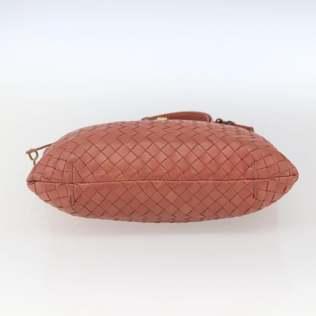 BOTTEGA VENETA INTRECCIATO Hand Bag Leather Pink Gold Auth 168147V