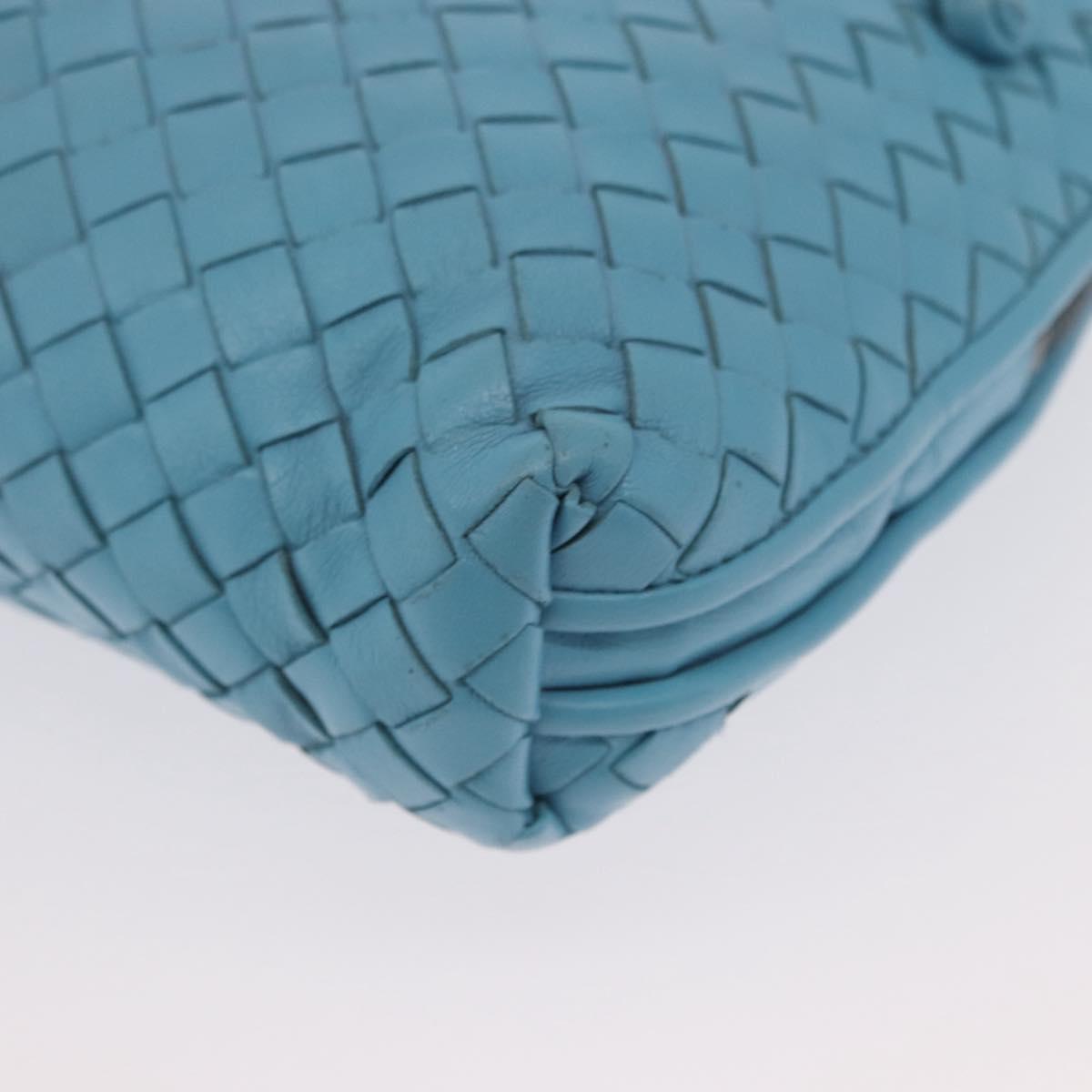 BOTTEGA VENETA INTRECCIATO Shoulder Bag Leather Light Blue Auth 168149
