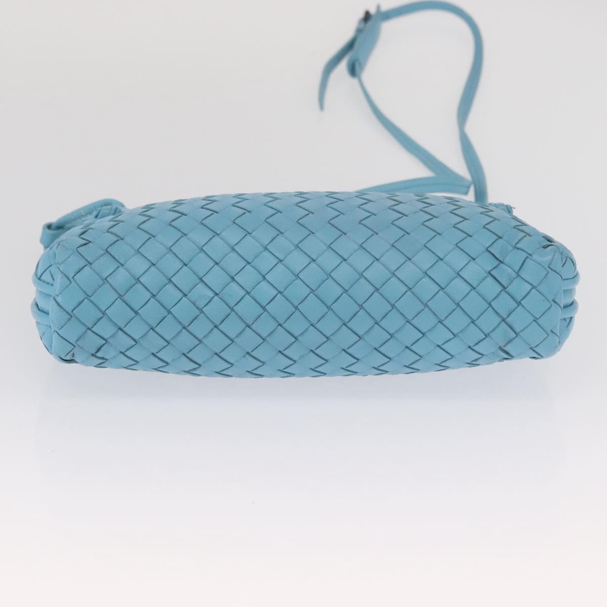 BOTTEGA VENETA INTRECCIATO Shoulder Bag Leather Light Blue Auth 168149