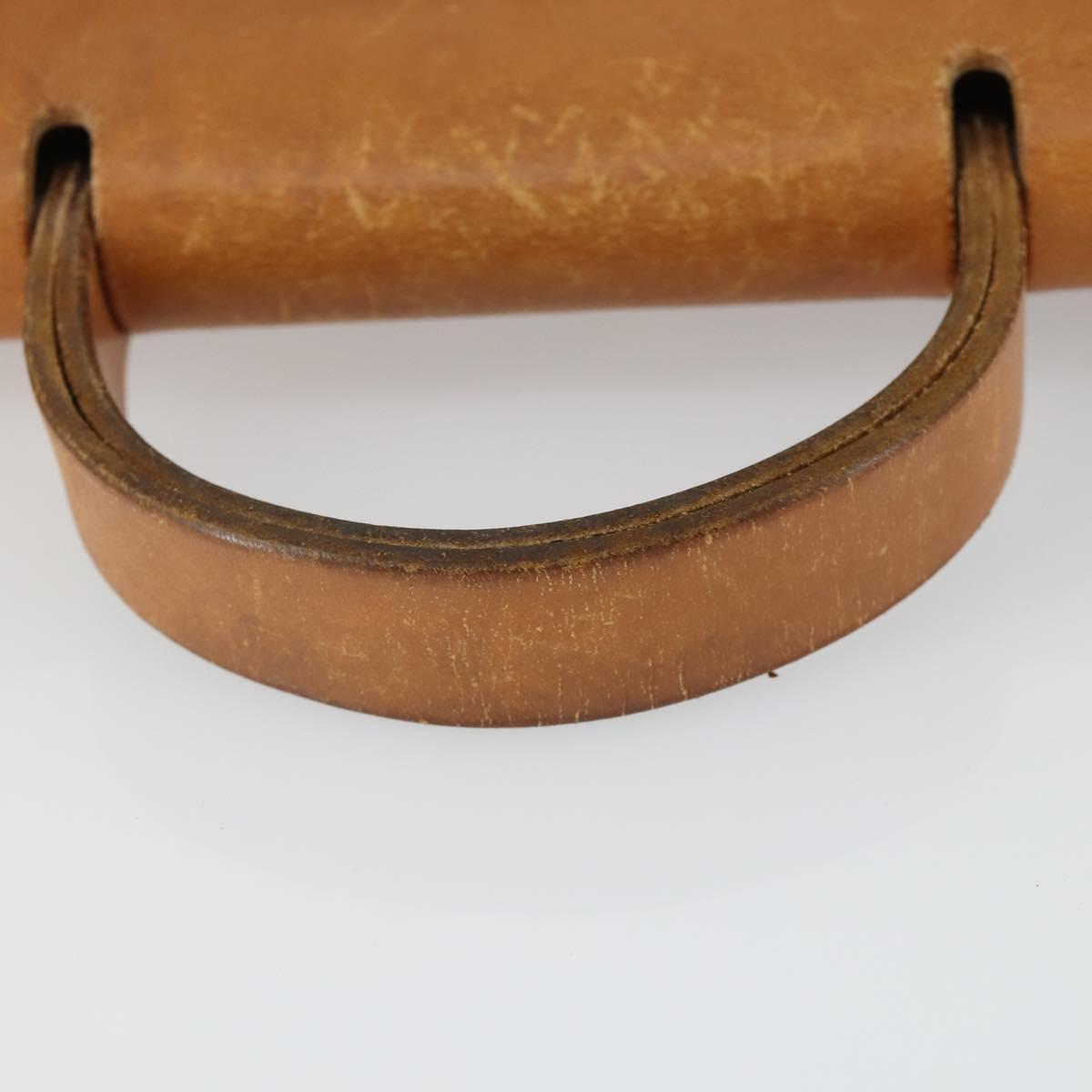 HERMES Herbag Ad PM Backpack Canvas Leather 2way Beige Silver Auth 168174