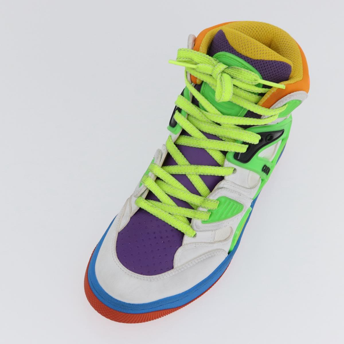 GUCCI Basket High Top Sneakers Leather 35 Multicolor 351 90431 8055 Auth 168178M