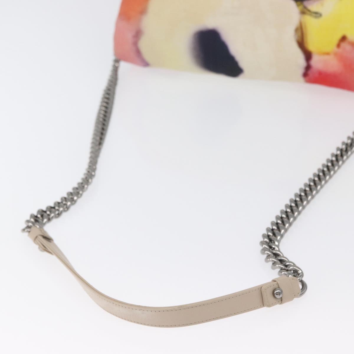 CHANEL Chain Matelasse Shoulder Bag Canvas Multicolor Silver CC Auth 168180SAM