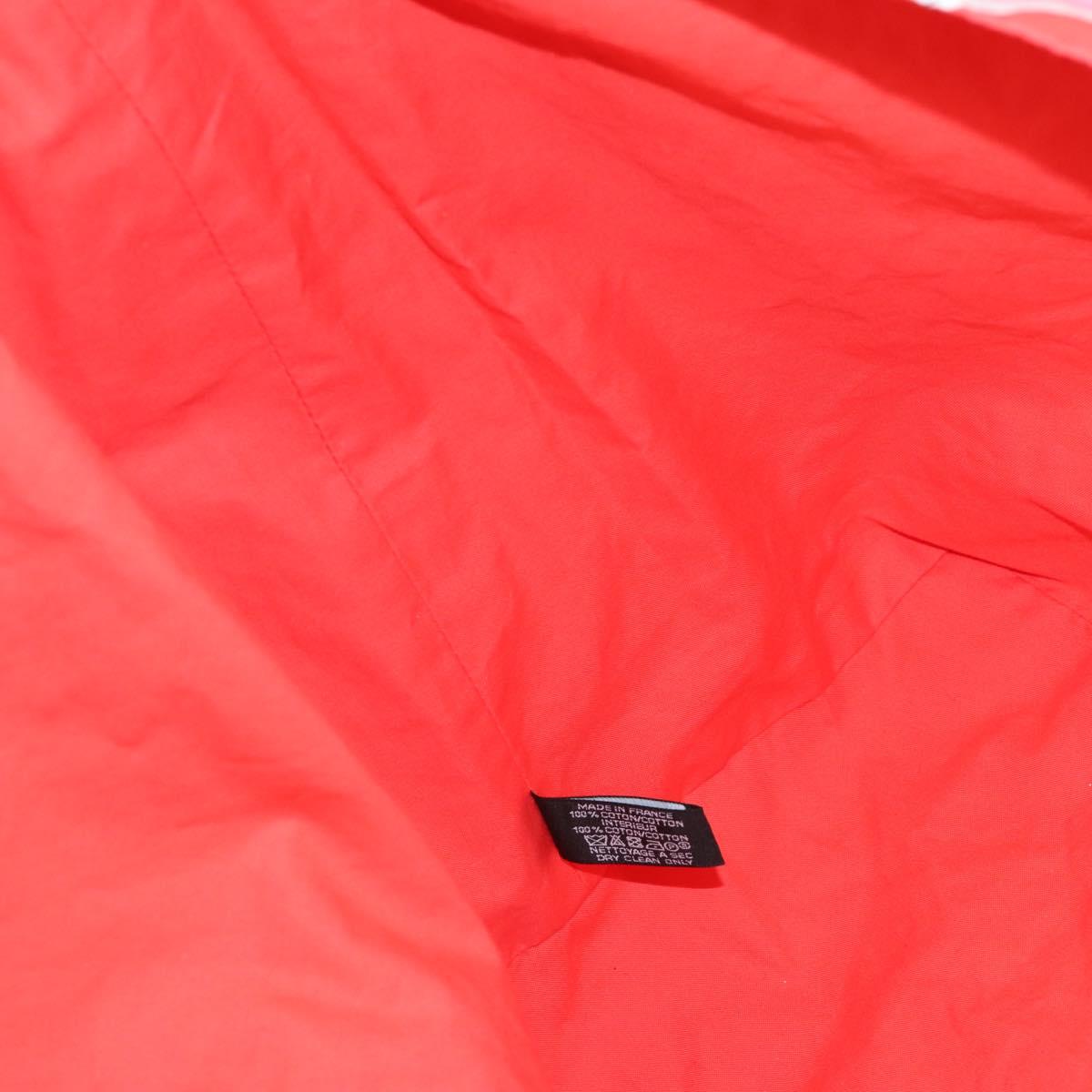 HERMES Beach Bag Tote Bag Canvas Red Auth 168207