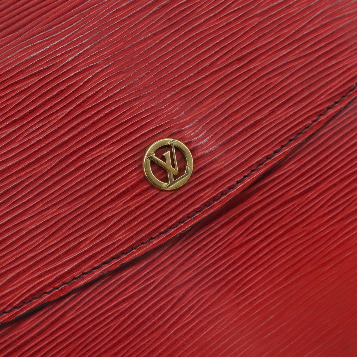 LOUIS VUITTON Epi Montaigne 27 Clutch Bag Red M52657 LV Auth 168213