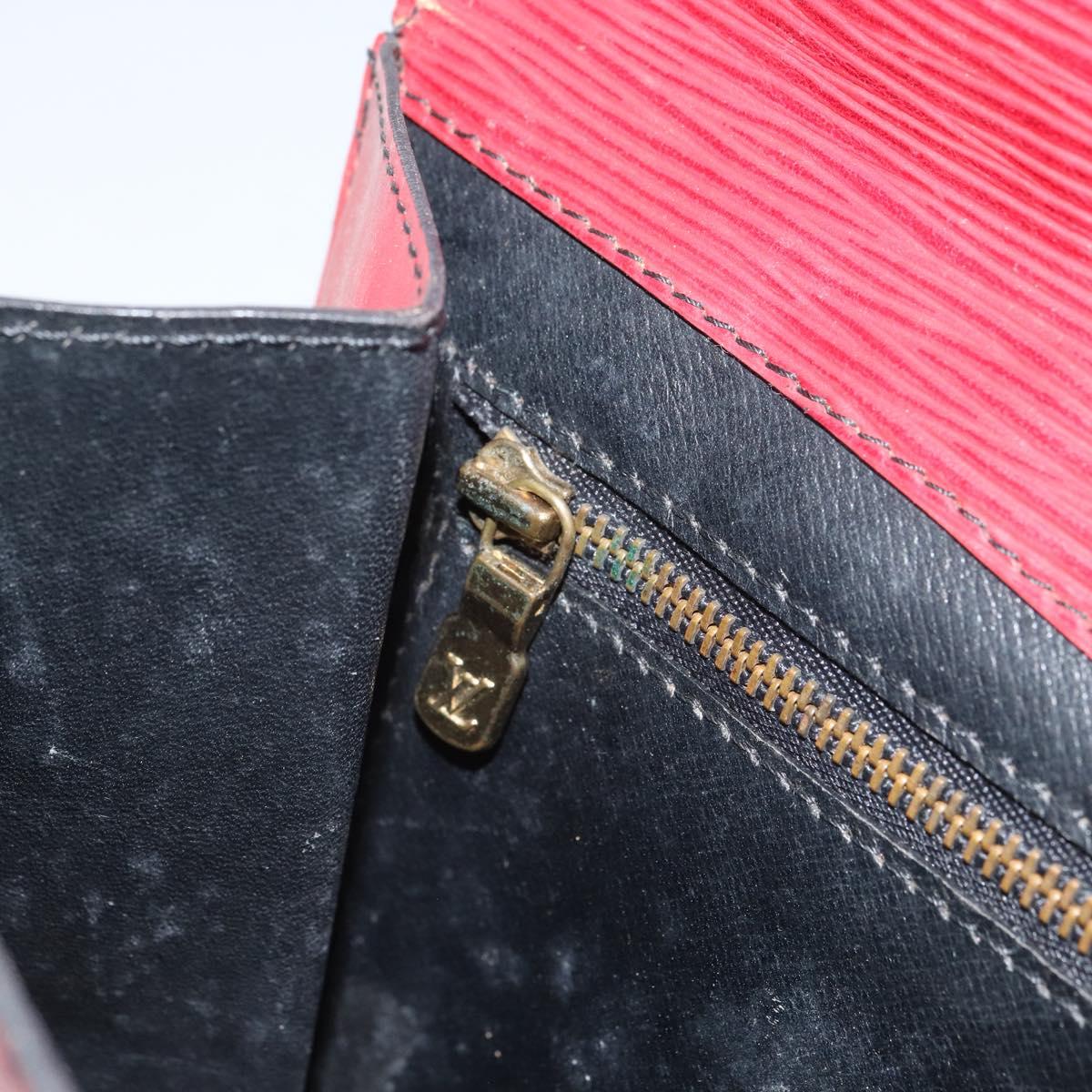 LOUIS VUITTON Epi Montaigne 27 Clutch Bag Red M52657 LV Auth 168213