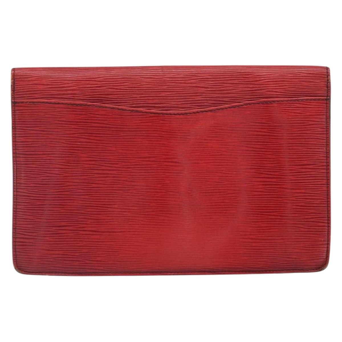 LOUIS VUITTON Epi Montaigne 27 Clutch Bag Red M52657 LV Auth 168213