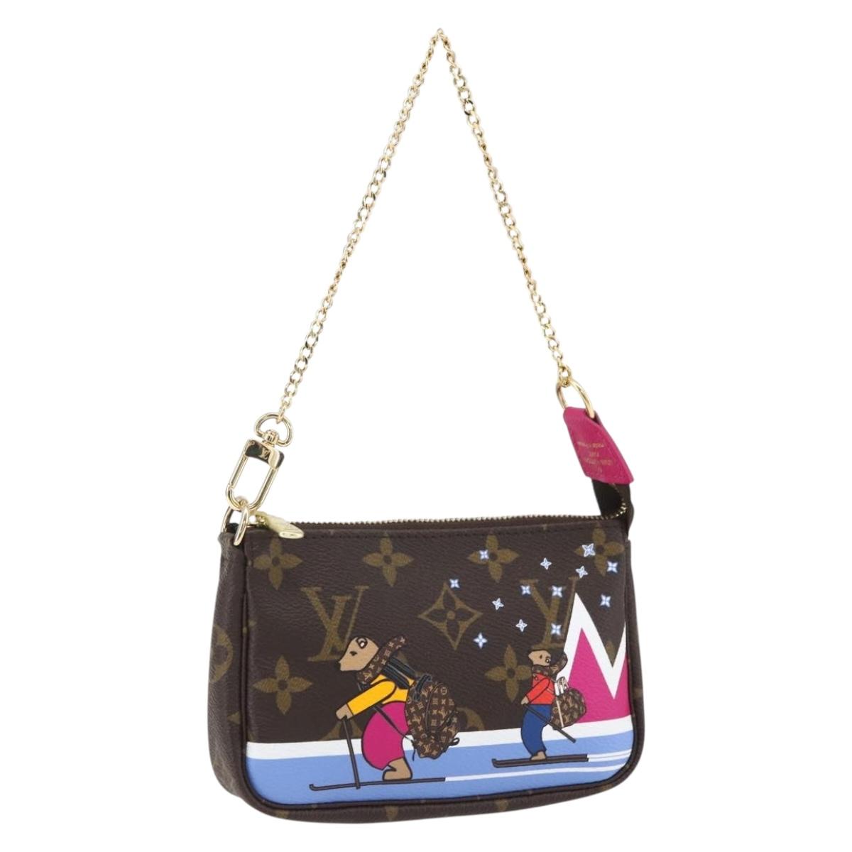 LOUIS VUITTON Monogram Ski Bear Mini Pochette Accessoires M67769 Auth 168216SM