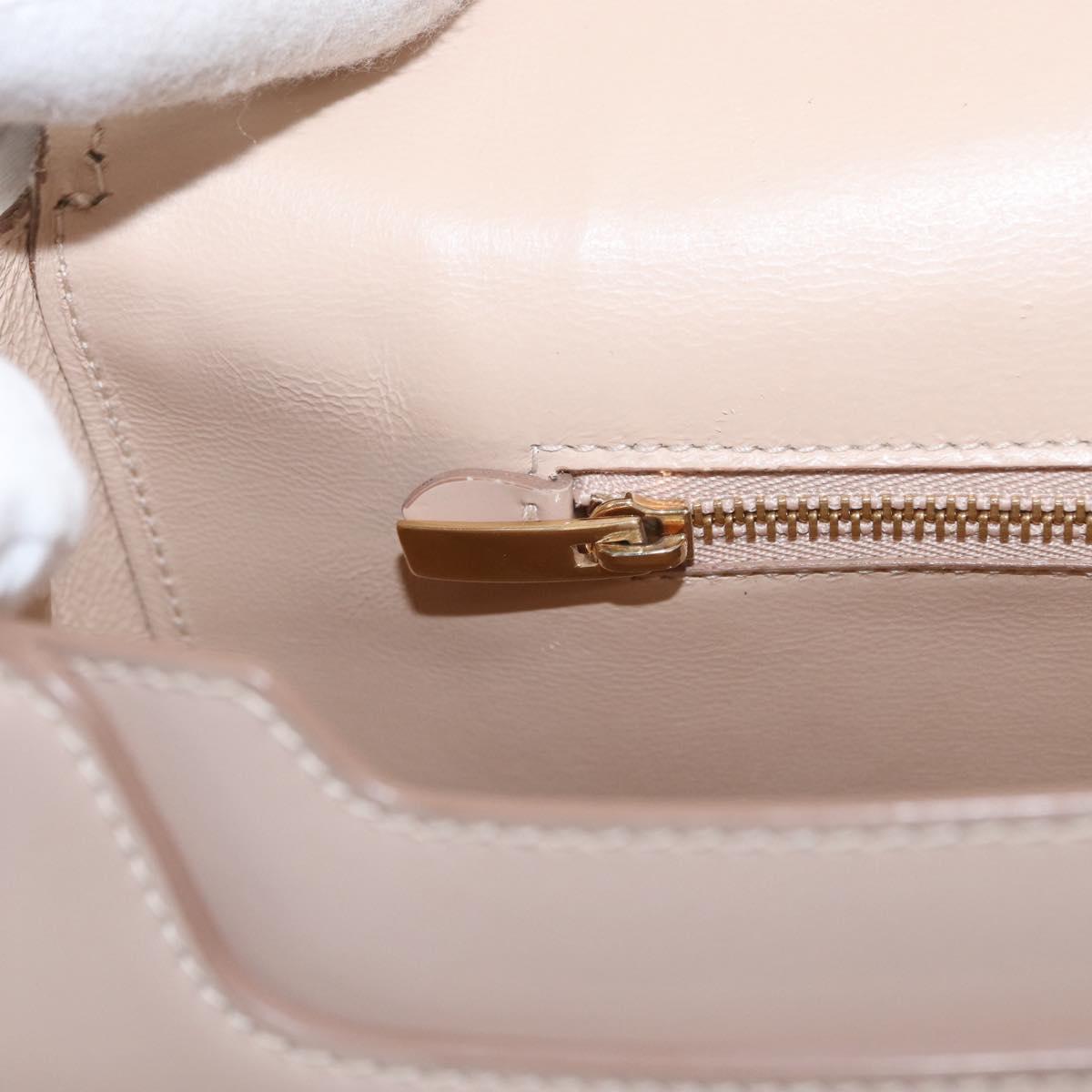 Salvatore Ferragamo Vala Hand Bag Leather 2way Beige Gold Auth 168221