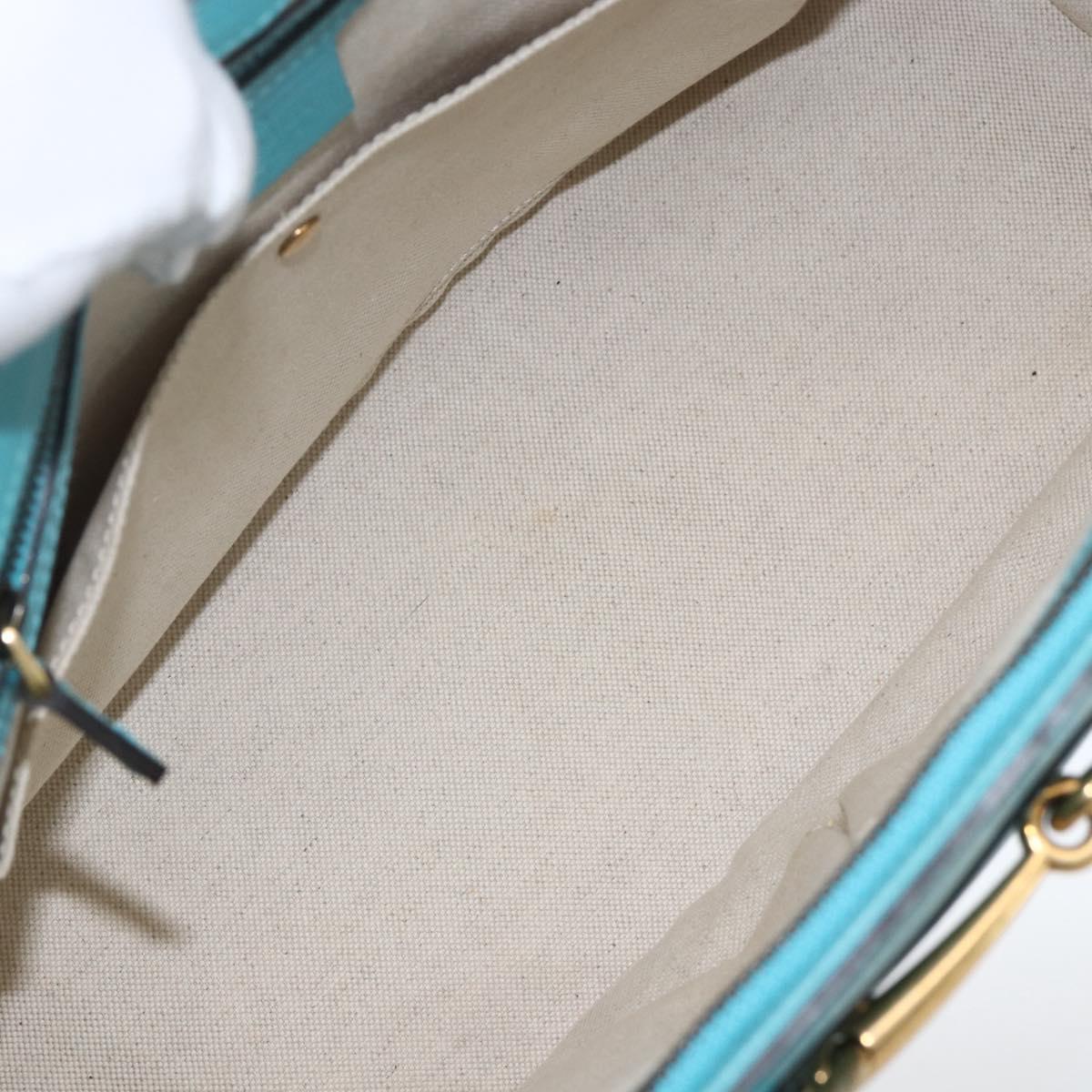 GUCCI Hand Bag Leather 2way Light Blue Gold 319795 Auth 168224V