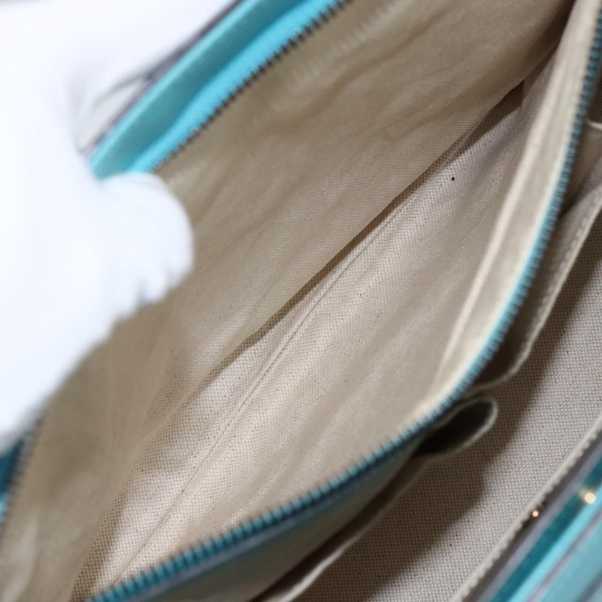 GUCCI Hand Bag Leather 2way Light Blue Gold 319795 Auth 168224V