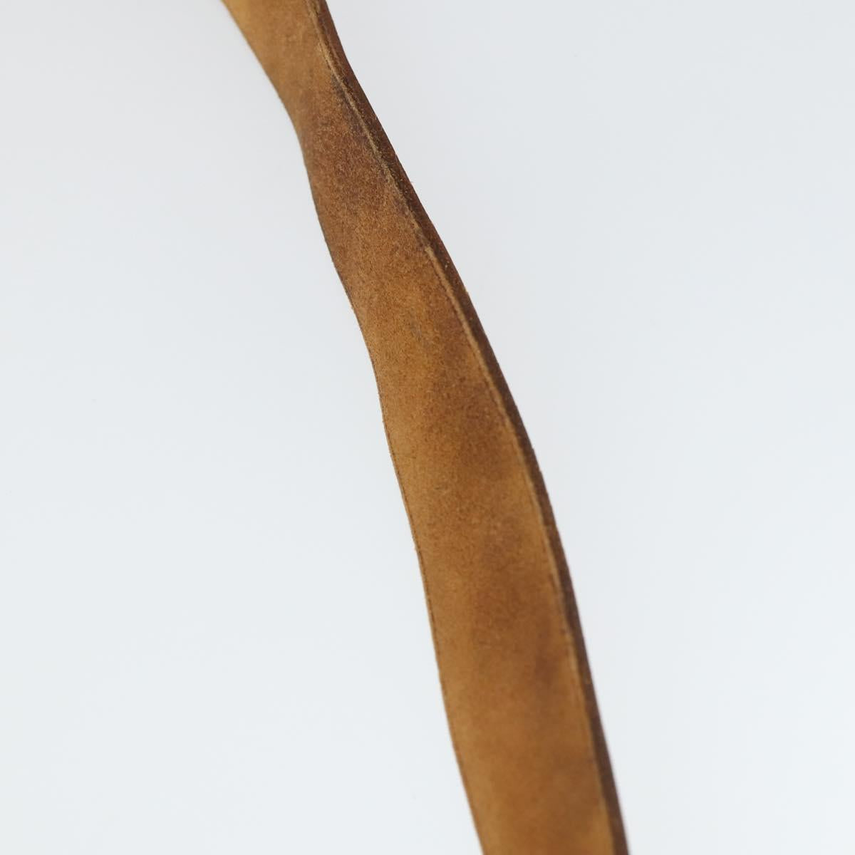 HERMES Her Bag MM Hand Bag Canvas Beige Silver Auth 168228