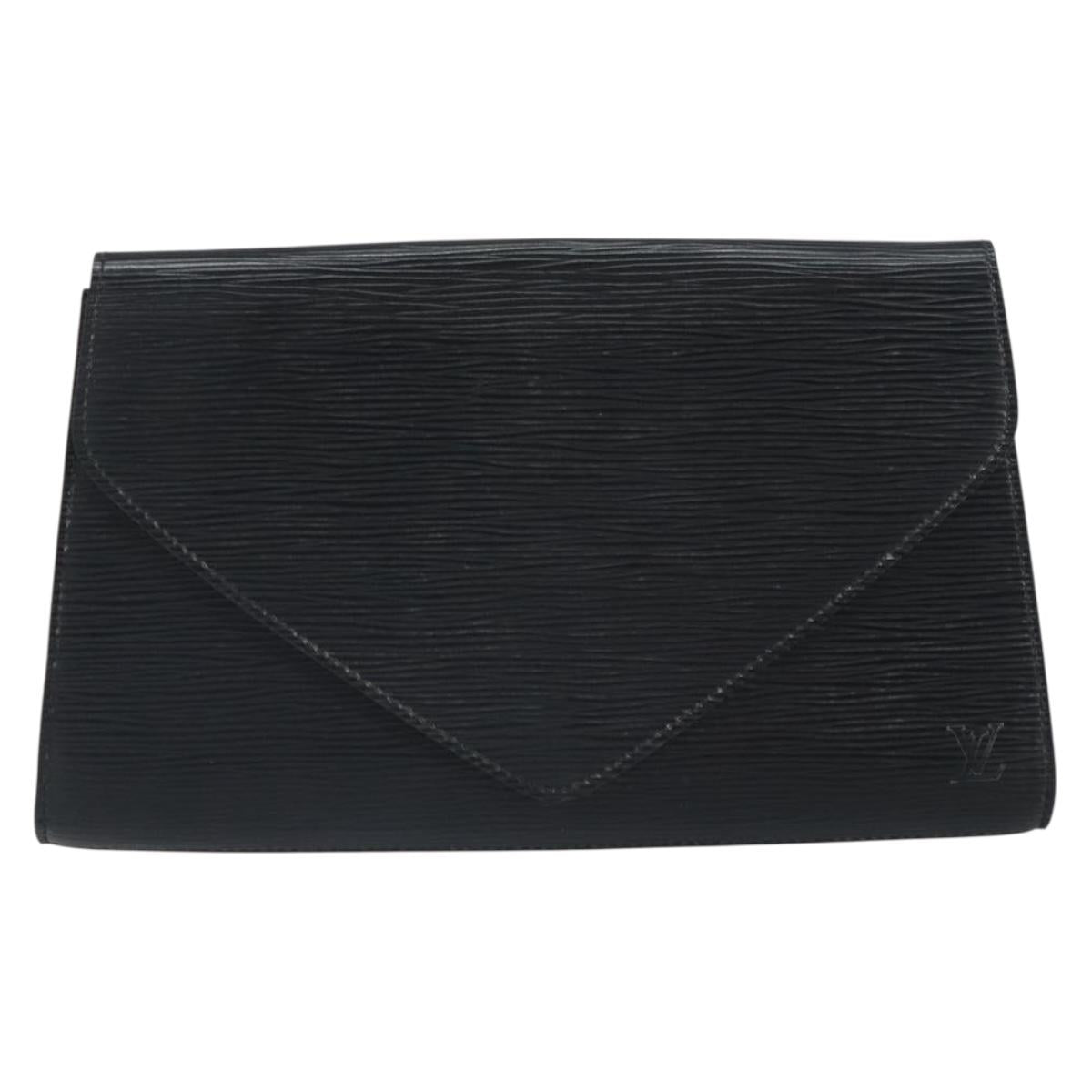 LOUIS VUITTON Epi Art Deco Clutch Bag Black M52632 LV Auth 168234