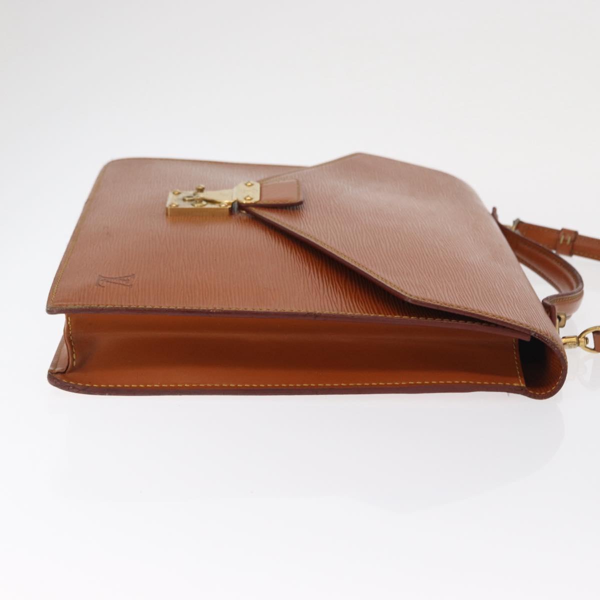 LOUIS VUITTON Epi Porte Documents Bandouliere Zipangu Gold M54468 LV Auth 168237