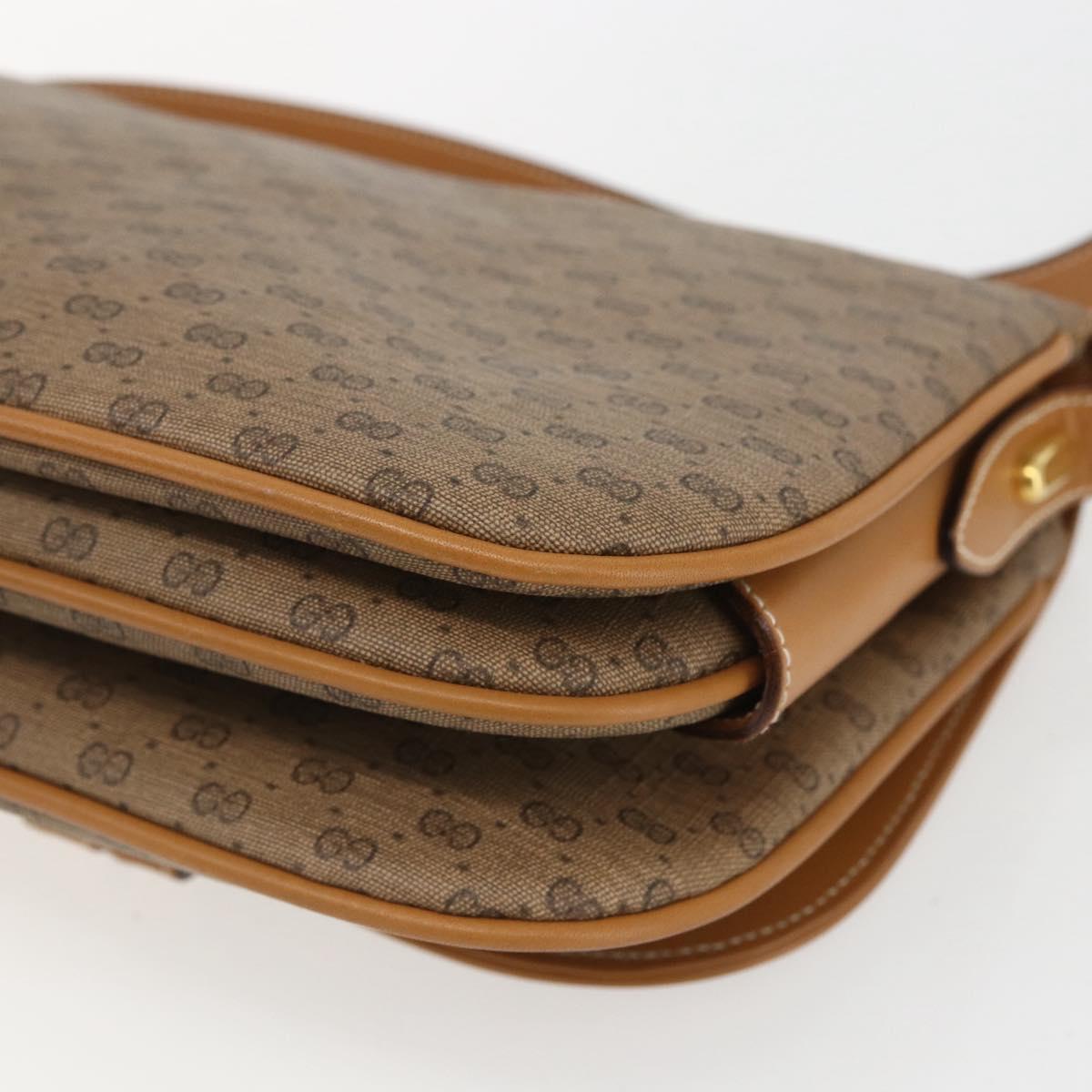 GUCCI Micro GG Supreme Shoulder Bag PVC Beige Gold 001 406 1780 Auth 168242