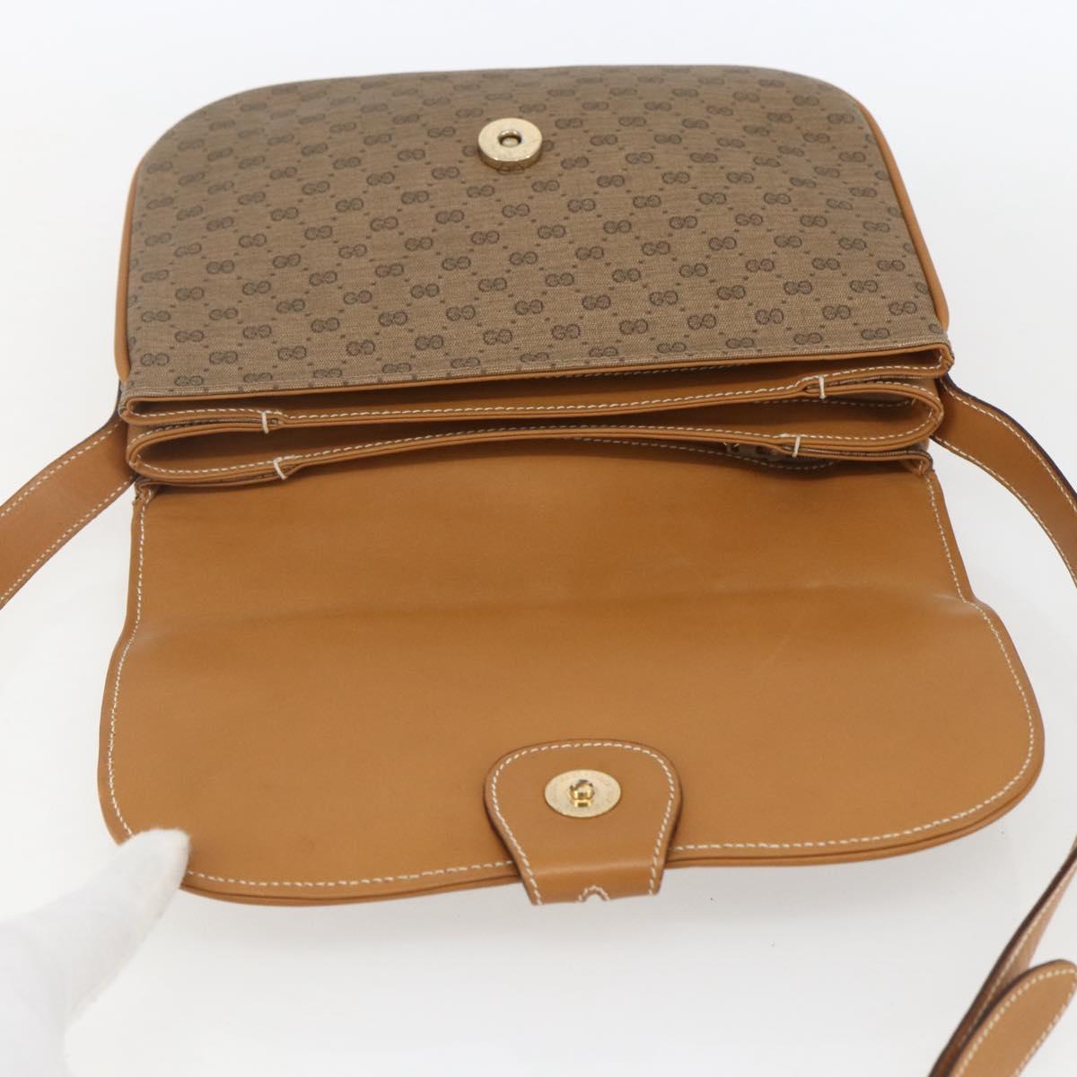 GUCCI Micro GG Supreme Shoulder Bag PVC Beige Gold 001 406 1780 Auth 168242