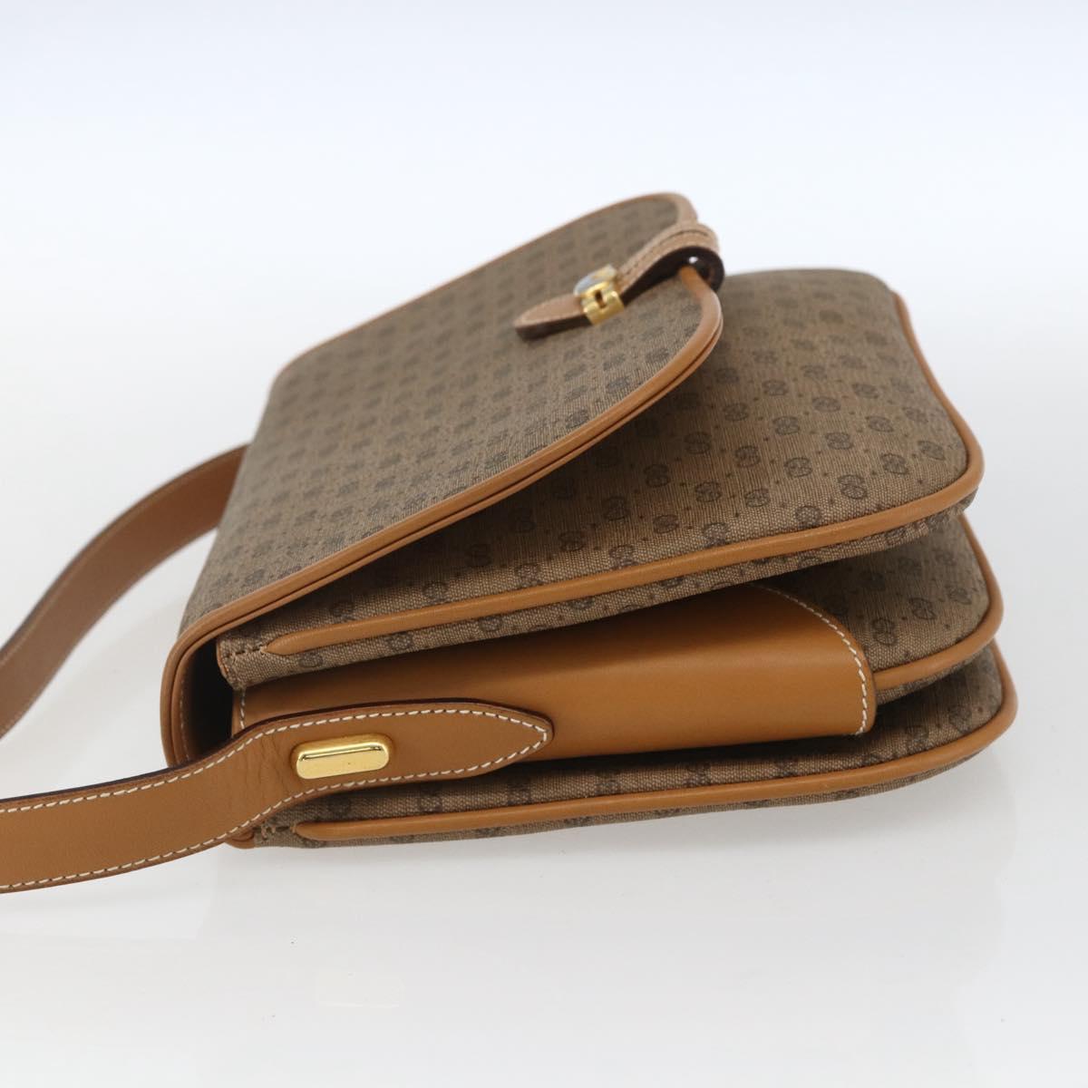 GUCCI Micro GG Supreme Shoulder Bag PVC Beige Gold 001 406 1780 Auth 168242