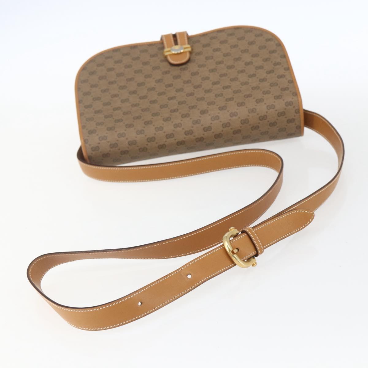 GUCCI Micro GG Supreme Shoulder Bag PVC Beige Gold 001 406 1780 Auth 168242