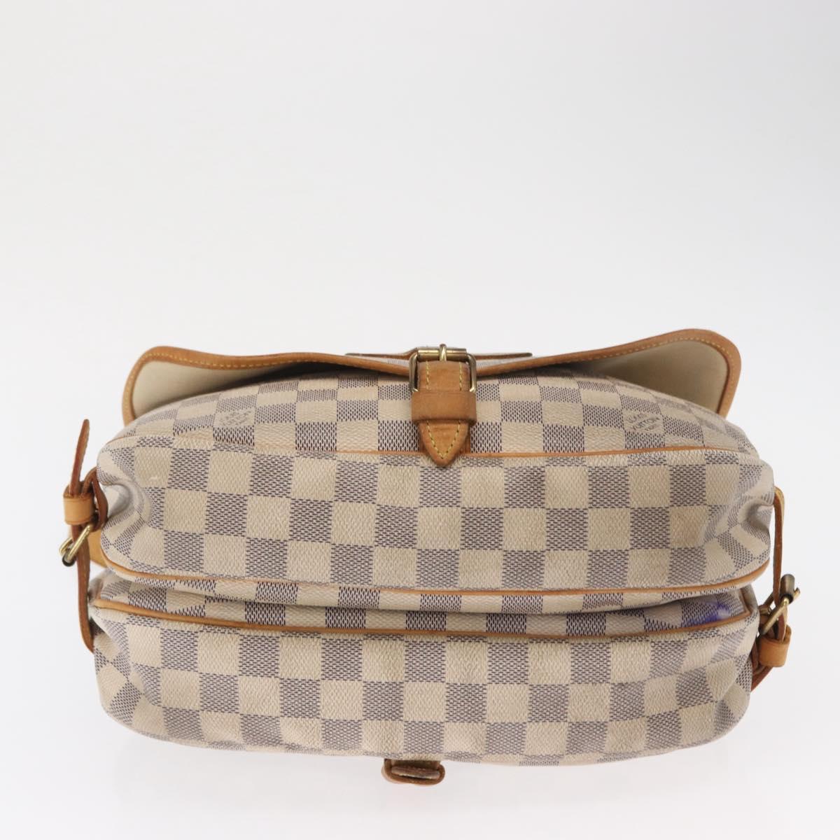 LOUIS VUITTON Damier Azur Saumur 30 Shoulder Bag SPO N48202 LV Auth 168246