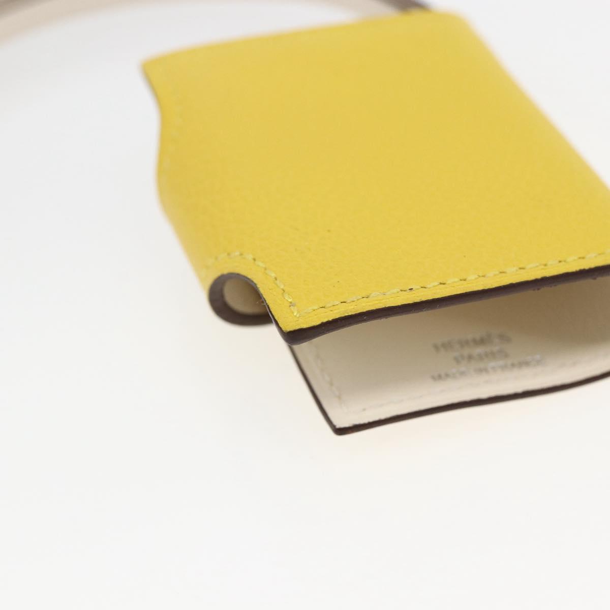 HERMES Ulysse Nano Bag Charm Leather Yellow Auth 168248M
