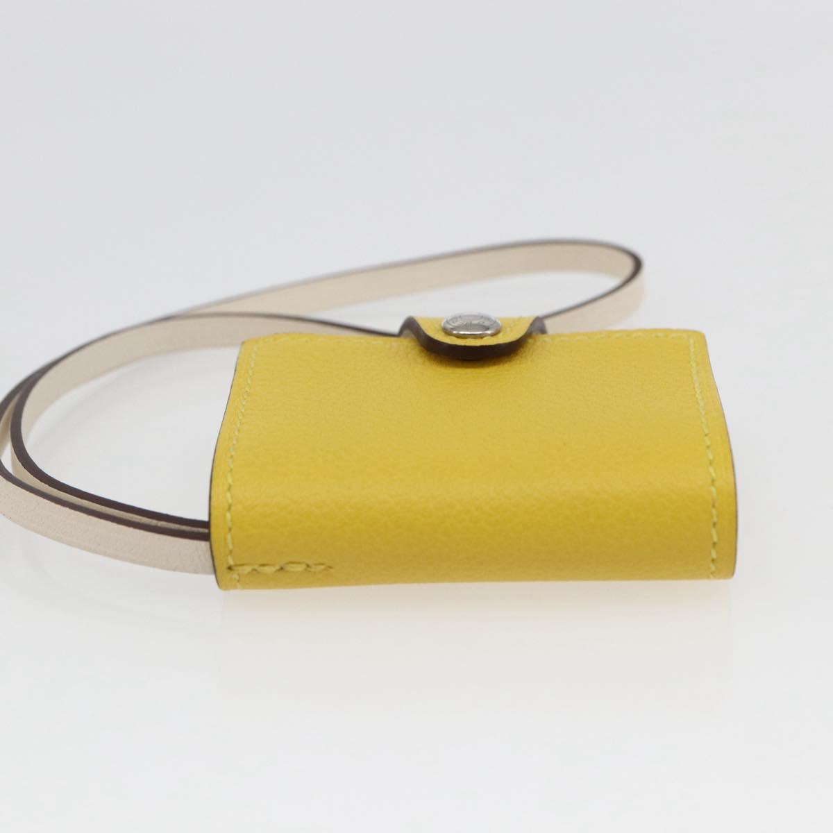 HERMES Ulysse Nano Bag Charm Leather Yellow Auth 168248M
