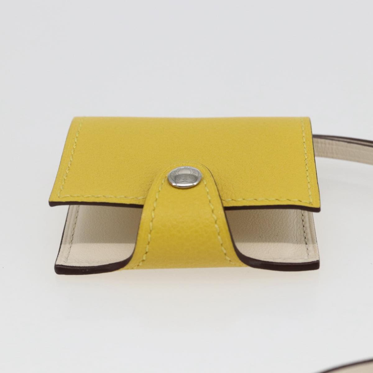 HERMES Ulysse Nano Bag Charm Leather Yellow Auth 168248M