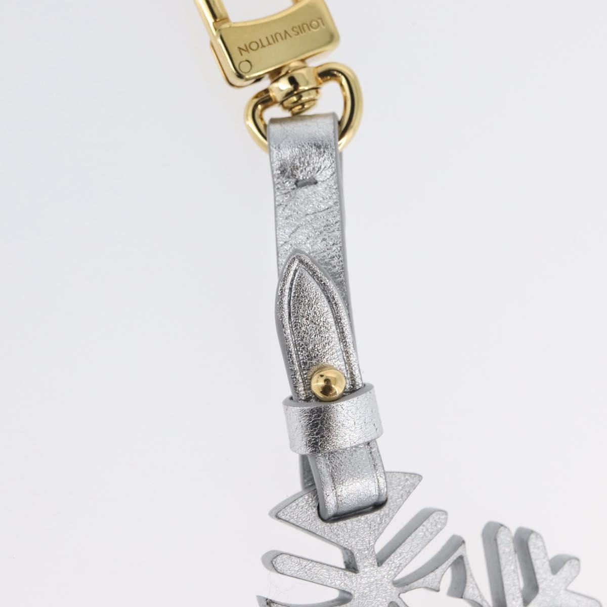 LOUIS VUITTON Snow Flake Charm Leather Silver M79293 LV Auth 168249M
