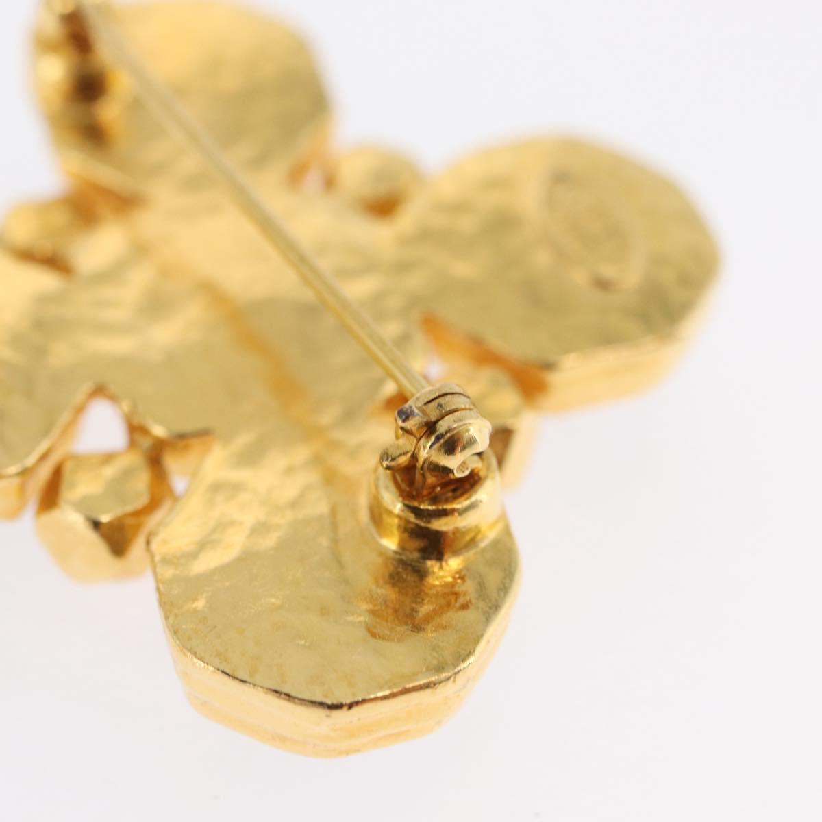 CHANEL COCO Mark Brooch metal Gold Tone CC Auth 168257V