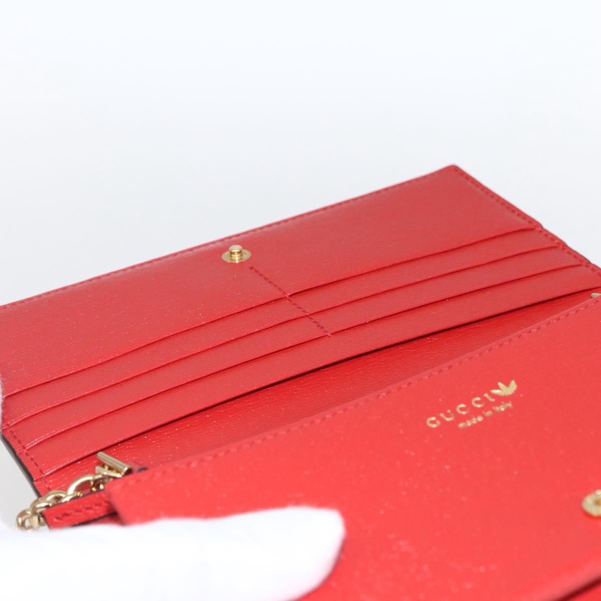 GUCCI adidas Horsebit Chain Shoulder Wallet Leather Gold 621892 Auth 168261SAM