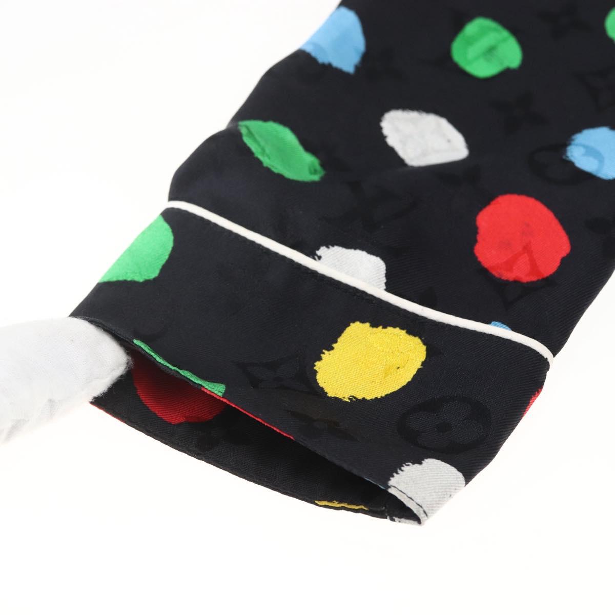 LOUIS VUITTON Monogram Eclipse LV x YK Pajamas Silk Black LV Auth 168263M