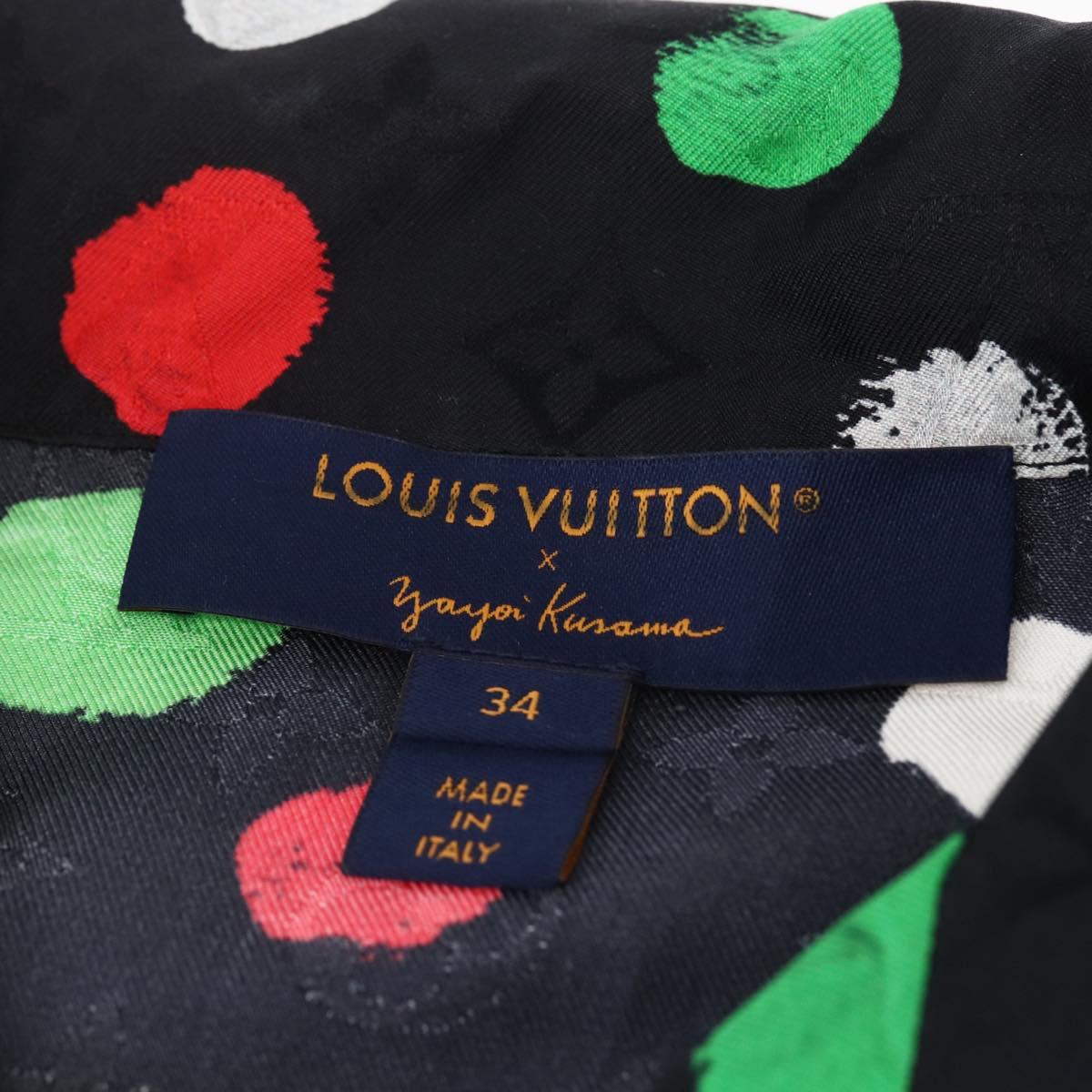 LOUIS VUITTON Monogram Eclipse LV x YK Pajamas Silk Black LV Auth 168263M