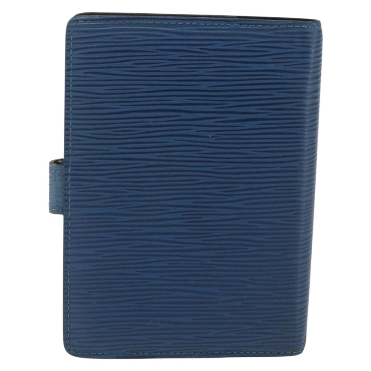 LOUIS VUITTON Epi Agenda PM Day Planner Cover Blue R20055 LV Auth 168266
