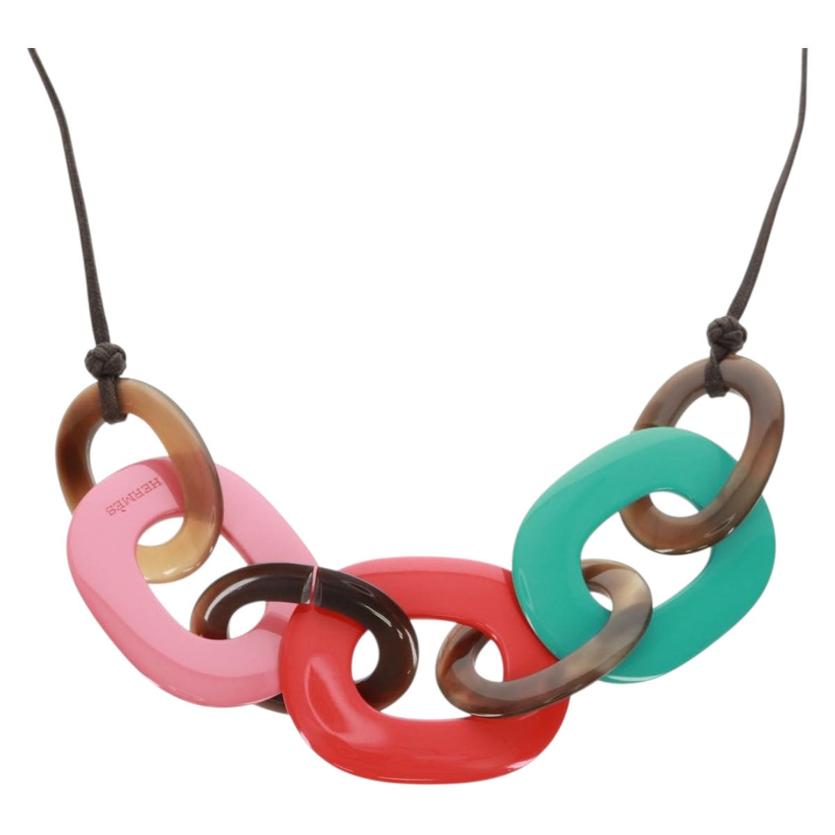 HERMES Caramba Necklace plastic Multicolor Auth 168270V