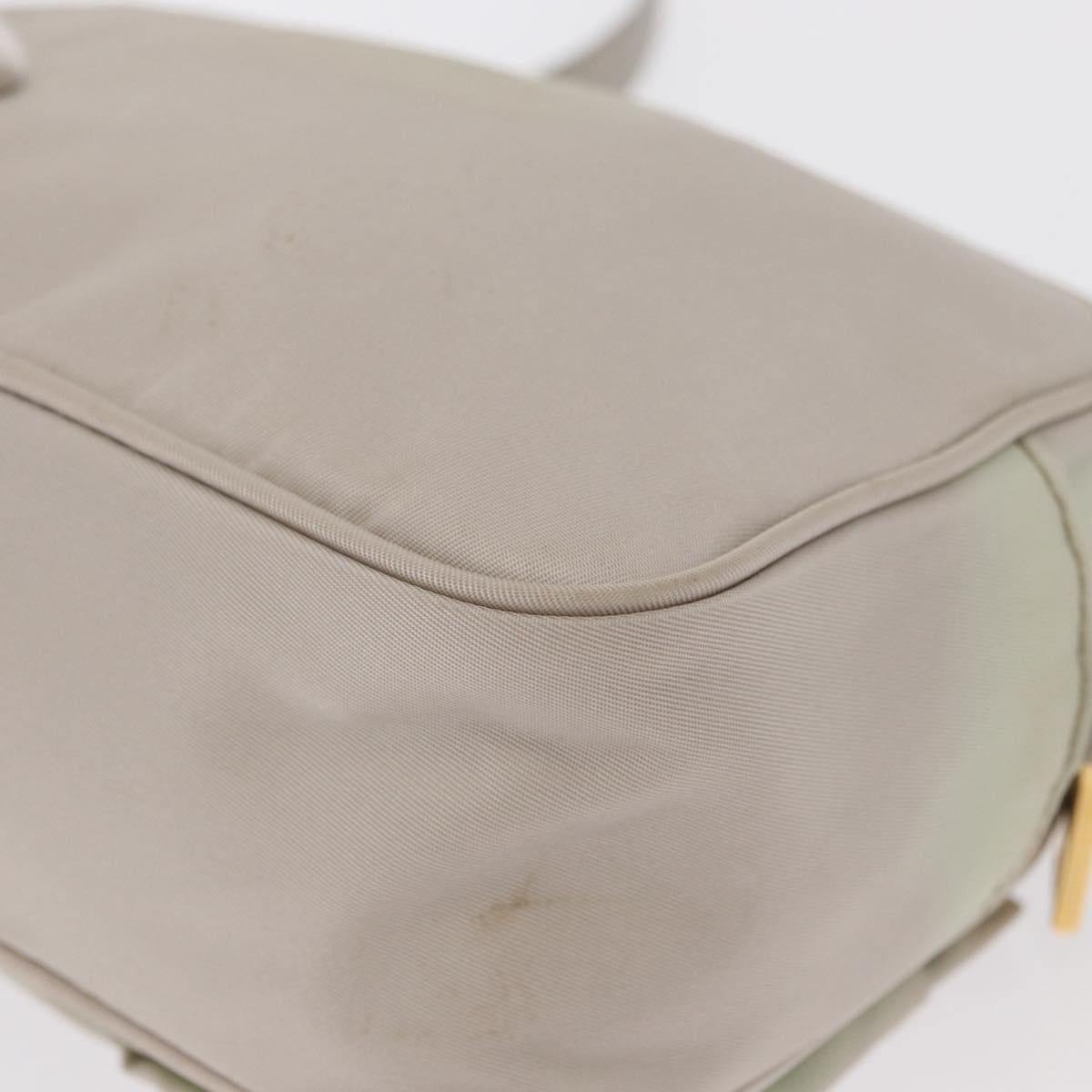 PRADA Shoulder Bag Nylon Ivory Gold Auth 168292