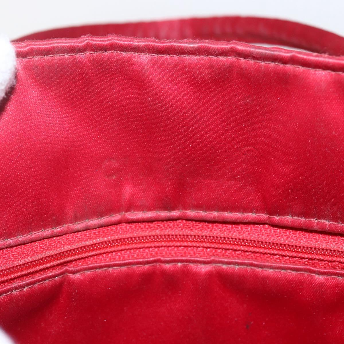 CHANEL Bicolore Hand Bag Nylon Red Gold CC Auth 168295