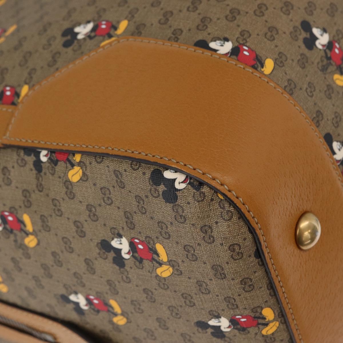 GUCCI Micro GG Supreme Disney Boston Bag PVC 2way Beige 547953 Auth 168297SM