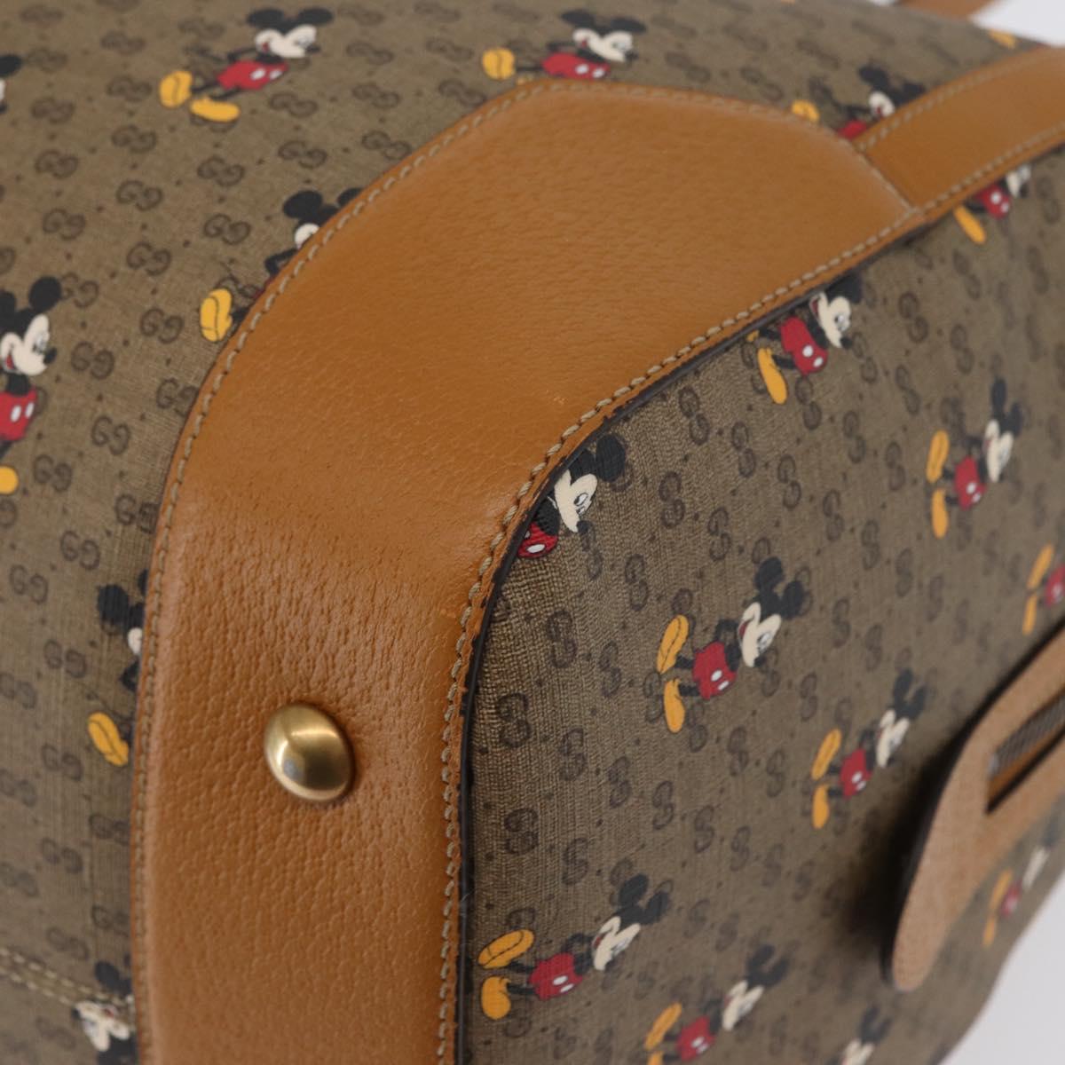 GUCCI Micro GG Supreme Disney Boston Bag PVC 2way Beige 547953 Auth 168297SM