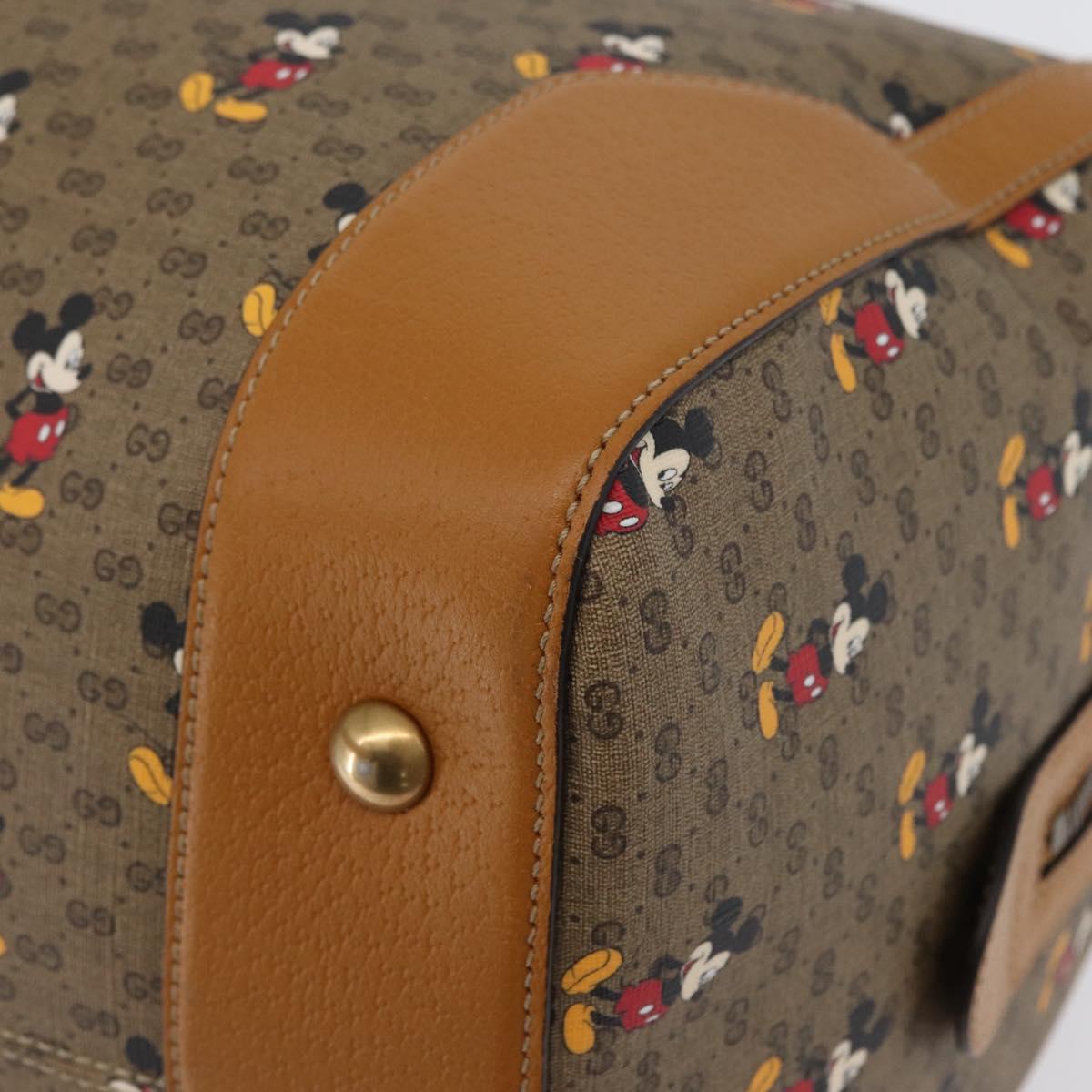 GUCCI Micro GG Supreme Disney Boston Bag PVC 2way Beige 547953 Auth 168297SM