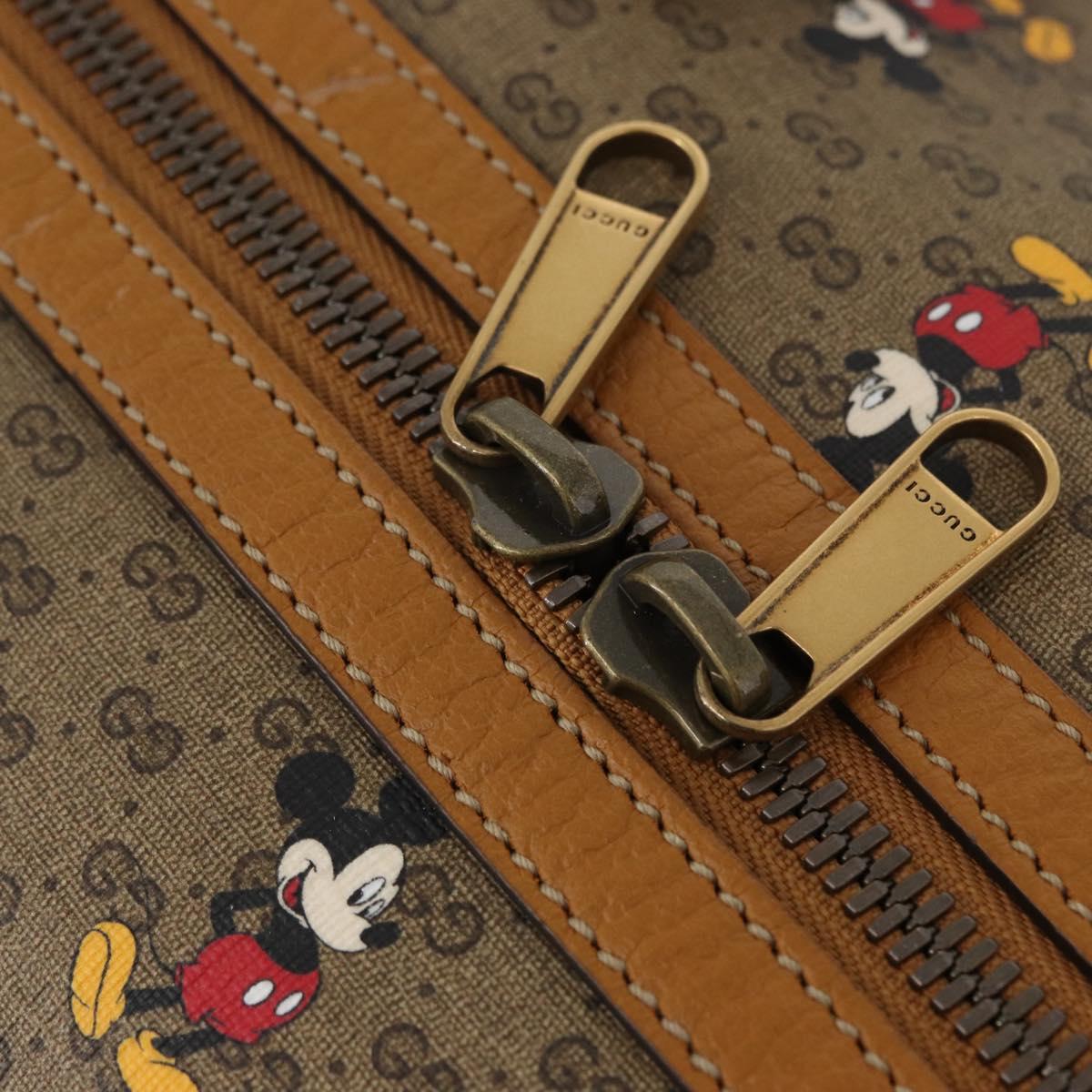 GUCCI Micro GG Supreme Disney Boston Bag PVC 2way Beige 547953 Auth 168297SM