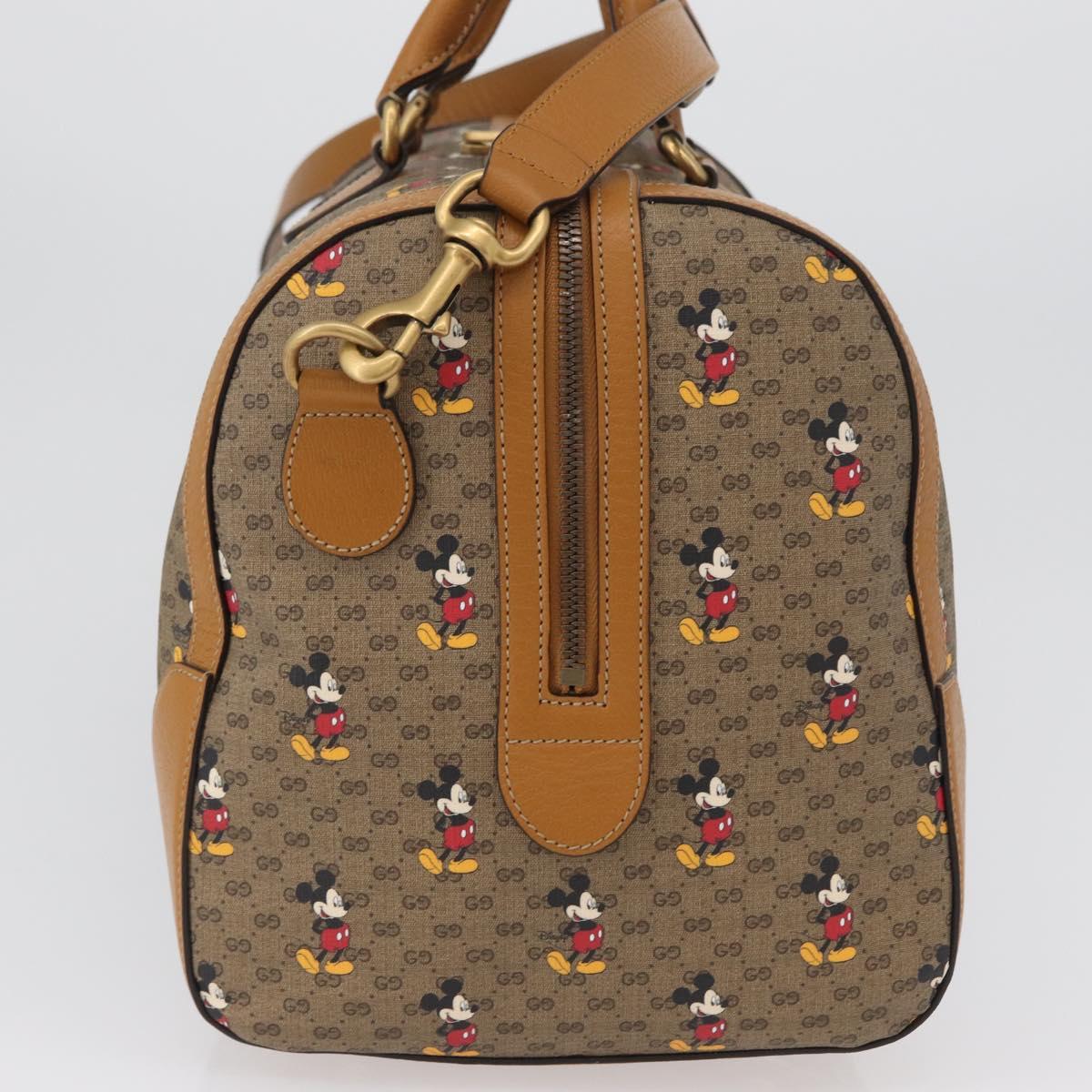 GUCCI Micro GG Supreme Disney Boston Bag PVC 2way Beige 547953 Auth 168297SM