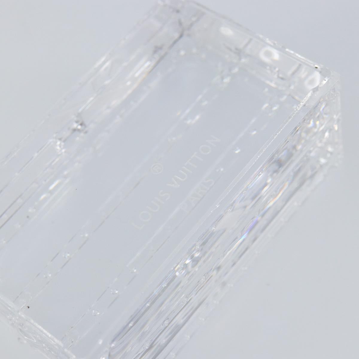 LOUIS VUITTON Crystal Trunk Paper Weight Glass Clear LV Auth 168299