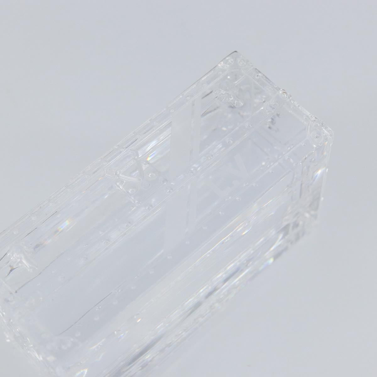 LOUIS VUITTON Crystal Trunk Paper Weight Glass Clear LV Auth 168299