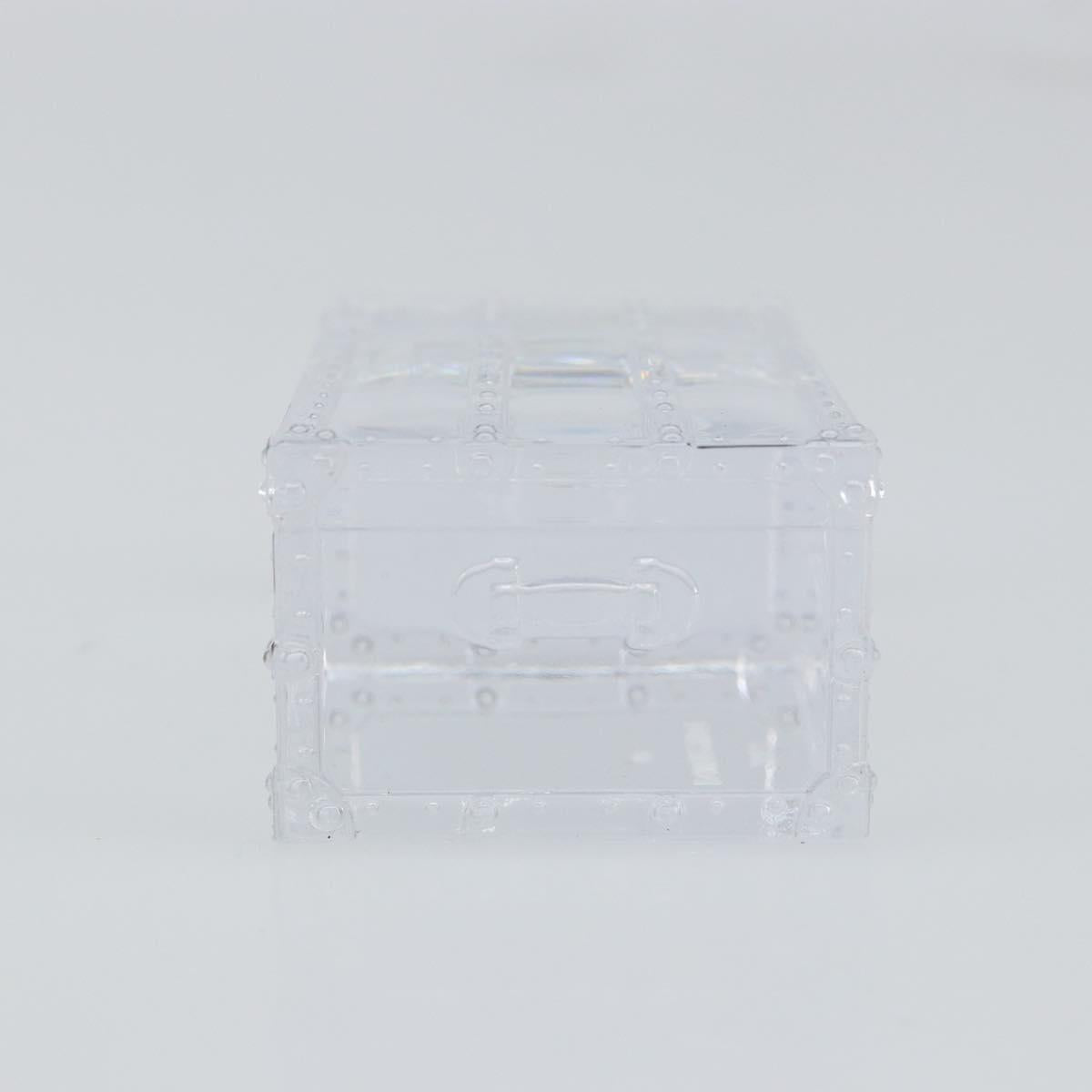 LOUIS VUITTON Crystal Trunk Paper Weight Glass Clear LV Auth 168299