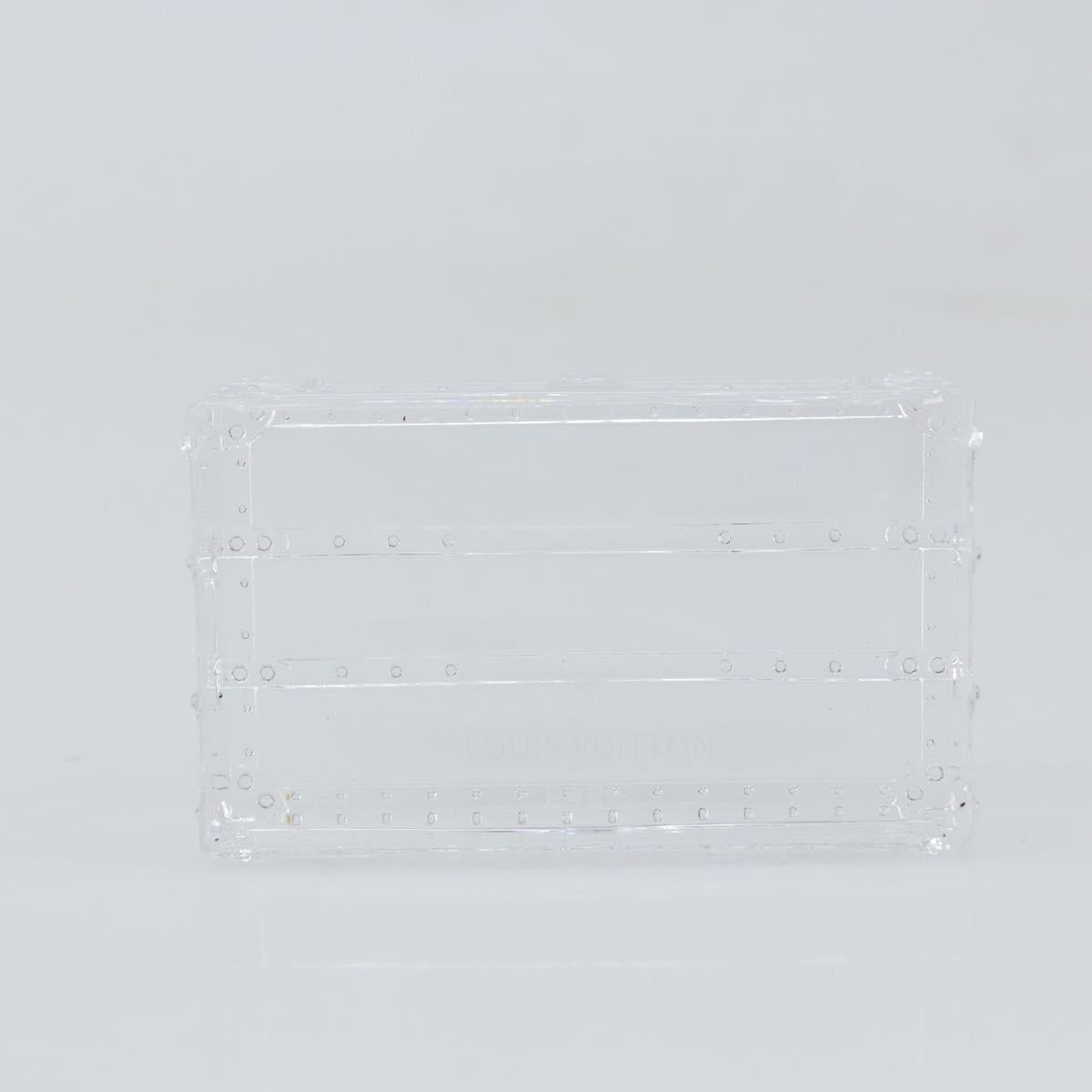 LOUIS VUITTON Crystal Trunk Paper Weight Glass Clear LV Auth 168299