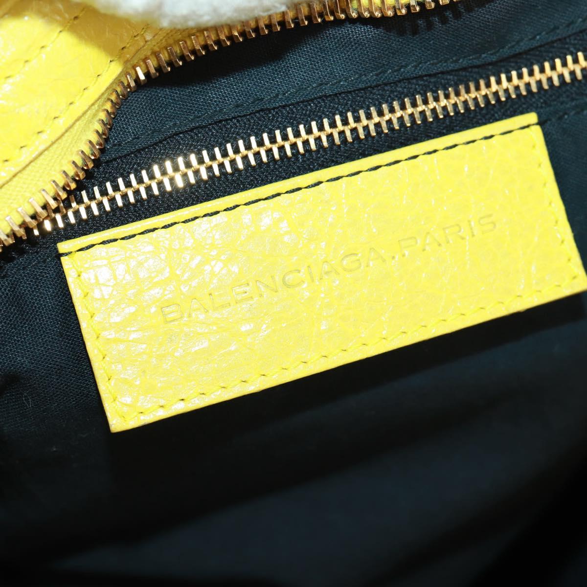 BALENCIAGA Giant City Hand Bag Leather 2way Yellow Gold 281770 Auth 168314SAV