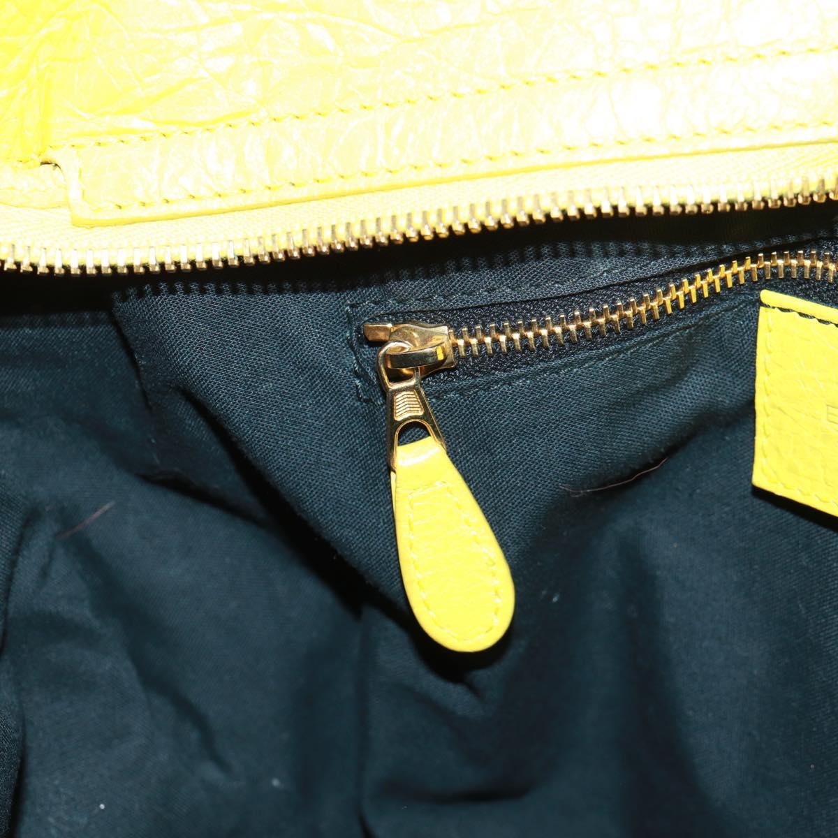 BALENCIAGA Giant City Hand Bag Leather 2way Yellow Gold 281770 Auth 168314SAV